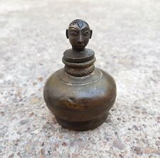 Vintage Beautiful Handmade Brass Holy Water Pot With Buddhas Face On Top picture