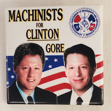 Vintage 1992 Machinists For Clinton Gore Presidential Campaign Pinback Button picture