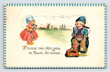 c1913 Dutch Children Phone Me Ven You In Town Do Come Postcard picture