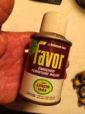 Vintage Johnson Wax Favor Furniture Polish Small Free Sample Can Rare picture