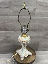 Vintage MCM Regency Urn Style Hand painted Porcelain Gold Accent Table Lamp picture