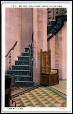 Postcard Wrought Iron Stairway Inside Singing Tower Lake Wales FL V33 picture