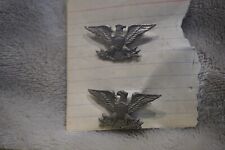 Vintage Army Colonel Rank War Eagle Shoulder Insignia Pins- 1 pair picture