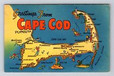 Cape Cod MA-Massachusetts, LARGE LETTER Greetings, c1972 Vintage Postcard picture