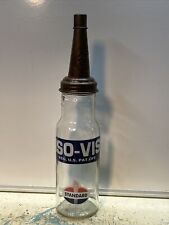 Standard ISO-VIS Motor Oil Bottle Spout Cap Glass Vintage Style Gas Station picture