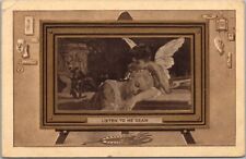 1911 VALENTINE'S DAY Greetings Postcard Cupid & Pretty Lady 