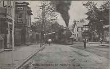 Main Street St Mary's West Virginia train engine c1907 postcard B899 picture