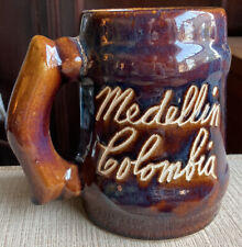 Medellin Pottery Coffee Mug Brown Glazed Handmade Cup Medellín Colombia EUC picture