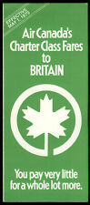 Air Canada Charter Class Fares to Britain airline folder 1979 picture