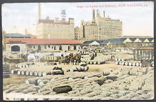 Antique 1913 Sugar on Levee & Refinery New Orleans Louisiana LA Postcard I Stern picture