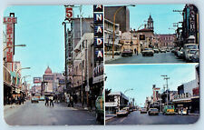 Saltillo Coahuila Mexico Postcard Calles Aldama Victoria Street c1950's Chrome picture