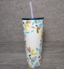 Starbucks Winter 2023 Stainless Steel Tumbler White With Flowers 24oz Floral NEW picture