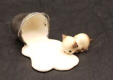 Vtg  mini Hagen Renaker Siamese kitten and pail of spilt milk retired picture
