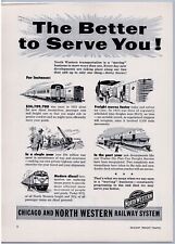 1954 Chicago & North Western Railway Ad Freight & Passenger Better Service picture