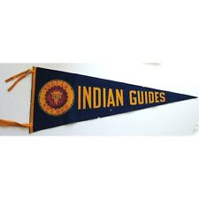 Vintage 60s YMCA Indian Guides Pennant Flag Size 30 Inches picture