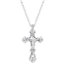 Sterling Silver 3d Christian Jesus Christ Cross Catholic Crucifix Necklace New picture
