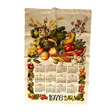 Vintage 1976 Cloth Wall Hanging Calendar  Fruit and Vegetables Theme picture