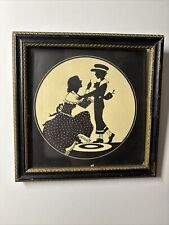 Vintage Art RELIANCE Silhouette Victorian Style Framed “ The Gift Bearer” picture