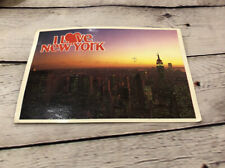 I Love New York City - Postcard - Empire State Building Skyline Sunset Posted picture