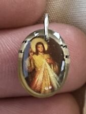 Beautiful Vintage Necklace Charm | Christian | Jesus On Front | Holy Sprit Back picture