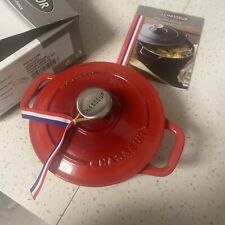 Chasseur Chilli Red /black Round Dutch Oven Cast-iron 12cm Casserole Dish 0.6L picture