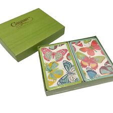 Vintage Caspari Double Deck Playing Cards Butterflies Sealed With Storage Case picture