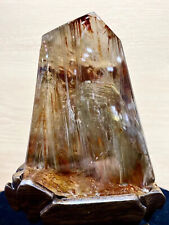 2.3LB Top Natural Rabbit hair Quartz Crystal Mineral specimen Reiki+ Stand picture