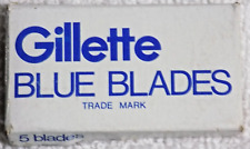 GILLETTE Pack of 5 BLUE BLADES **New**Open Box Sealed SAFETY BLADES picture