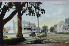 Main Street Lubec Homes Road Buggies ME Divided Unposted Postcard c1910 picture