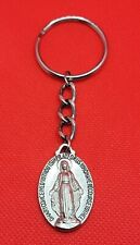 Vintage Blessed Virgin Mary Holy Catholic Miraculous Medal Keychain  picture