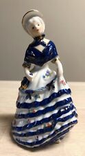 VTG KPM Germany Porcelain Victorian Lady Cobalt Blue With Floral And 24k Trim picture