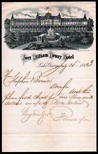 1883 Lake George NY - Fort William Henry Hotel - EX Rare Letter Head Bill picture