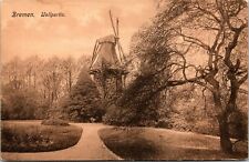 Vtg Bremen Germany Wallpartie mit Windmühle Windmill 1910s Postcard picture