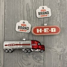 Lot 2 HEB CHRISTMAS TREE ORNAMENTS Logo Store Sign Semi Truck picture