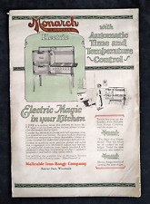 Antique 1926 MONARCH Electric Range Fold-out Advertising Brochure picture