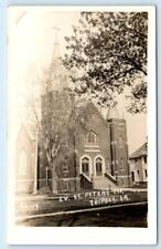 RPPC TRIPOLI, IA ~ Evangelical ST. PETERS CHURCH c1910s Bremer County Postcard picture