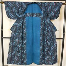 Vintage Japanese Kimono Fabric Indigo Blue, BORO Kasuri Dyed Textiles k989 picture