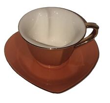 Classic Coffee & Tea Heart Shaped Cup & Saucer Ceramic Fun picture