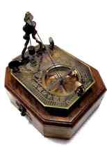 Brass Sundial Pendulum Compass Antique Brass Vintage Gift picture