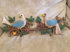 Vintage Syroco Partridge Birds on Flower Branch Set Of 2  MCM Art Wall Plaques picture