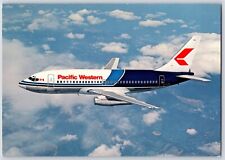 Airplane Postcard Pacific Western Airlines Boeing 737 In Flight BL2 picture