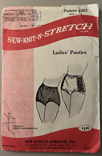 Sew Knit n Stretch 201 Pattern Vintage Panties Underwear Waist 19.5-22.5 picture