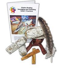 9 Pc Smudging and Cleansing Kit -  White Sage Bundles, Palo Santo, Abalone Shell picture