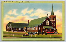 Vintage Postcard NH Hampton Beach St Patrick's Church Linen ~10500 picture