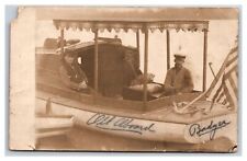 ALL ABOARD THE BADGER Sail boat on PEORIA LAKE RPPC Illinois picture