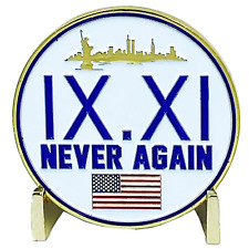 EL5-008 September 11th 9/11 Never Again Challenge Coin American Flag 911 New Yor picture