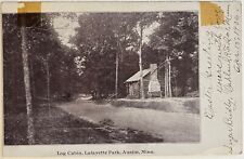 Austin Minnesota Lafayette Park Log Cabin Antique Postcard 1906 picture