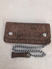 Vintage Harley Davidson motorcycles tooled leather chain wallet biker picture