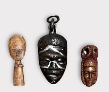 African Wooden Mask Hand Carved Tribal Fertility Doll Wall Decor Art picture