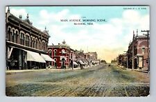 McCook NE-Nebraska, Main Avenue Morning Scene, Antique, Vintage c1909 Postcard picture